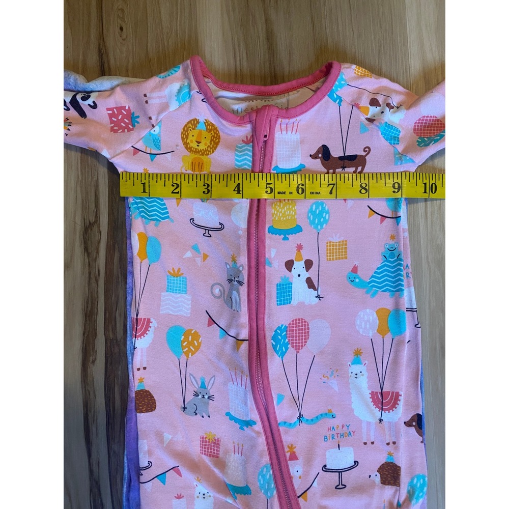Little Sleepies 6-12M Zippie Set Bamboo Viscose Birthday & Watercolor Galaxy - Picture 3 of 6